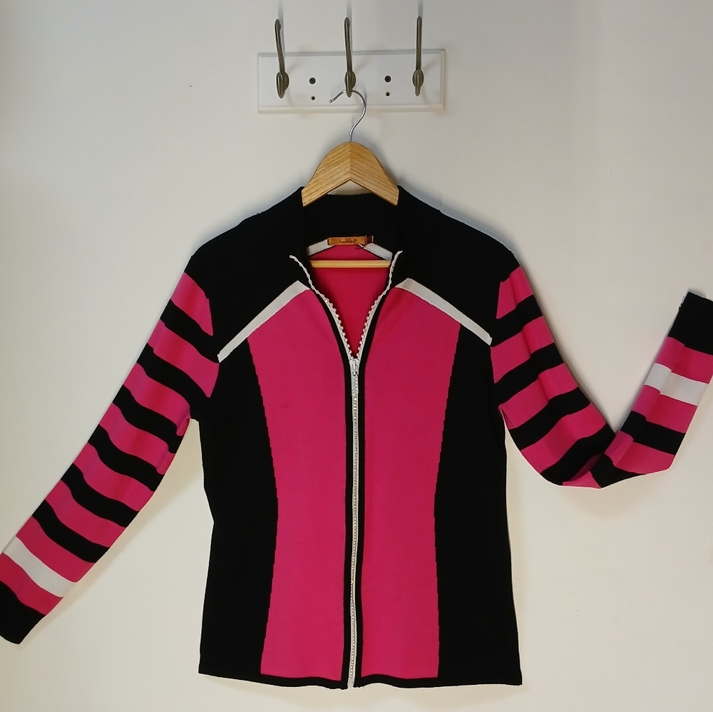 Very cute light sweater type, with bling front zipper